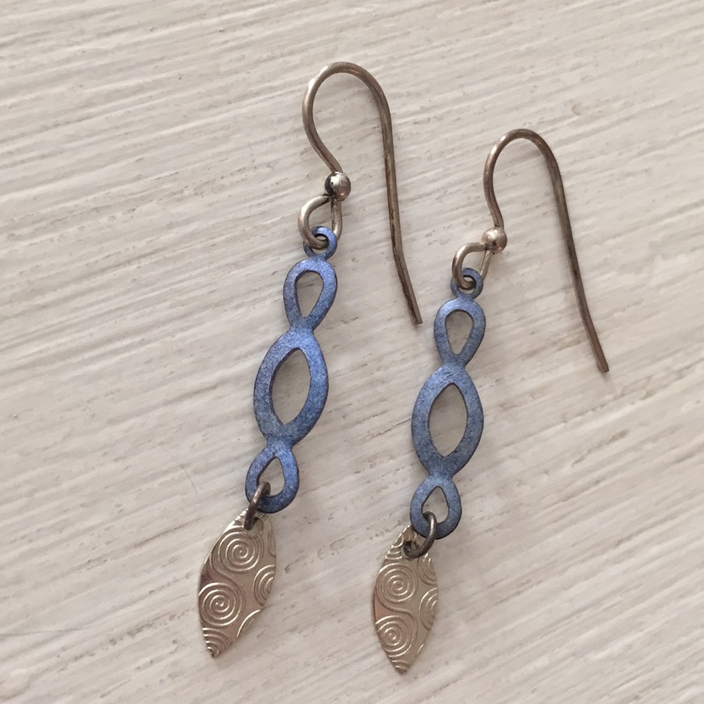 Purple & Silver Earrings